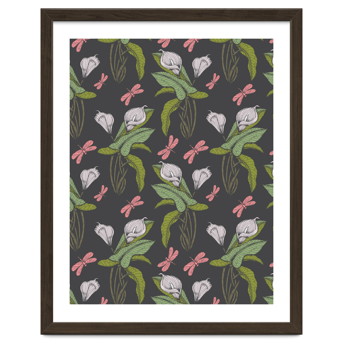 Hand drawn floral dark - 03