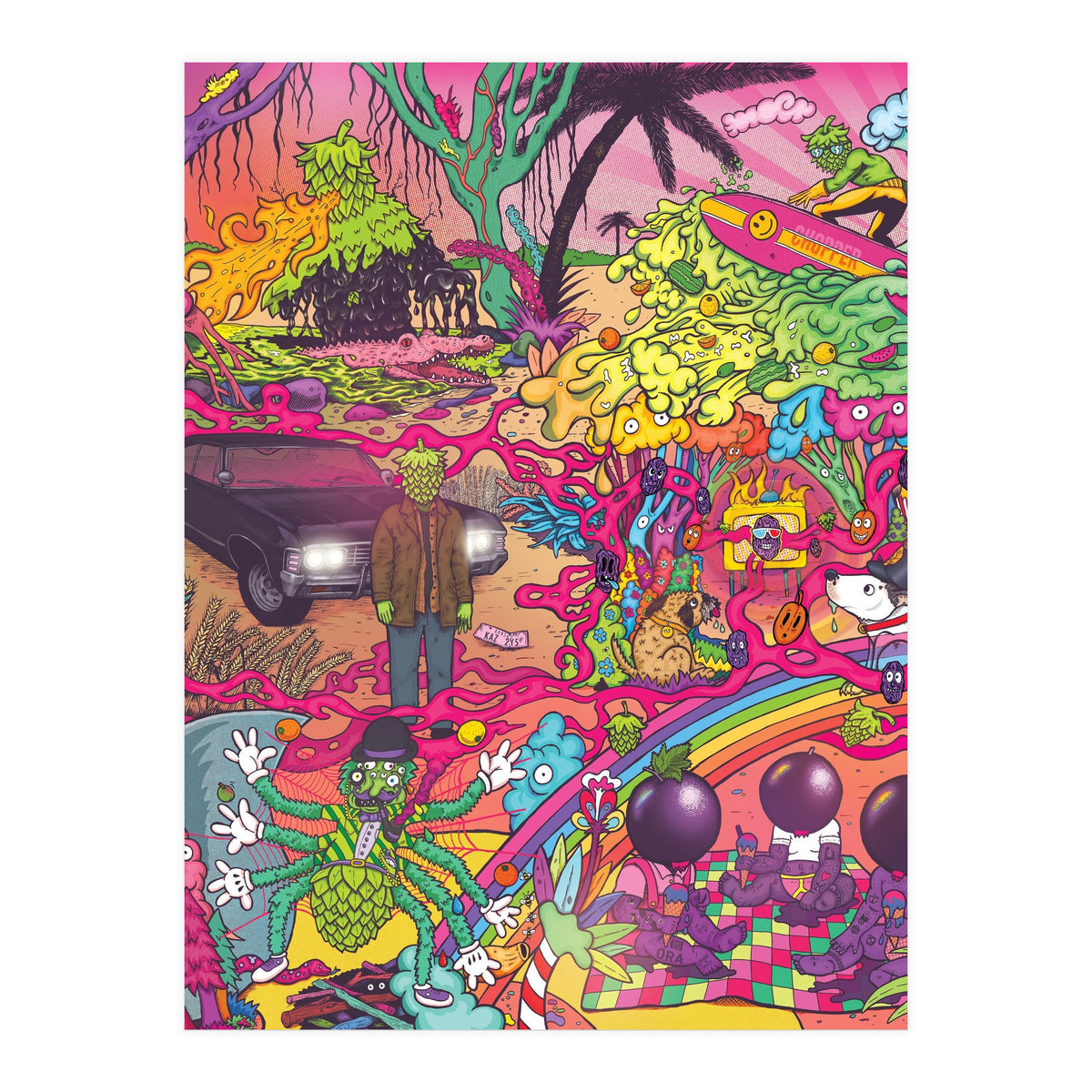 ABBEYDALE BREWERY COLLAB SERIES #2 FULL ILLUSTRATION - THORNBRIDGE, WILDE CHILD, RIDGESIDE, TORRSIDE, BOX SOCIAL, ORA BREWING (Print Only)