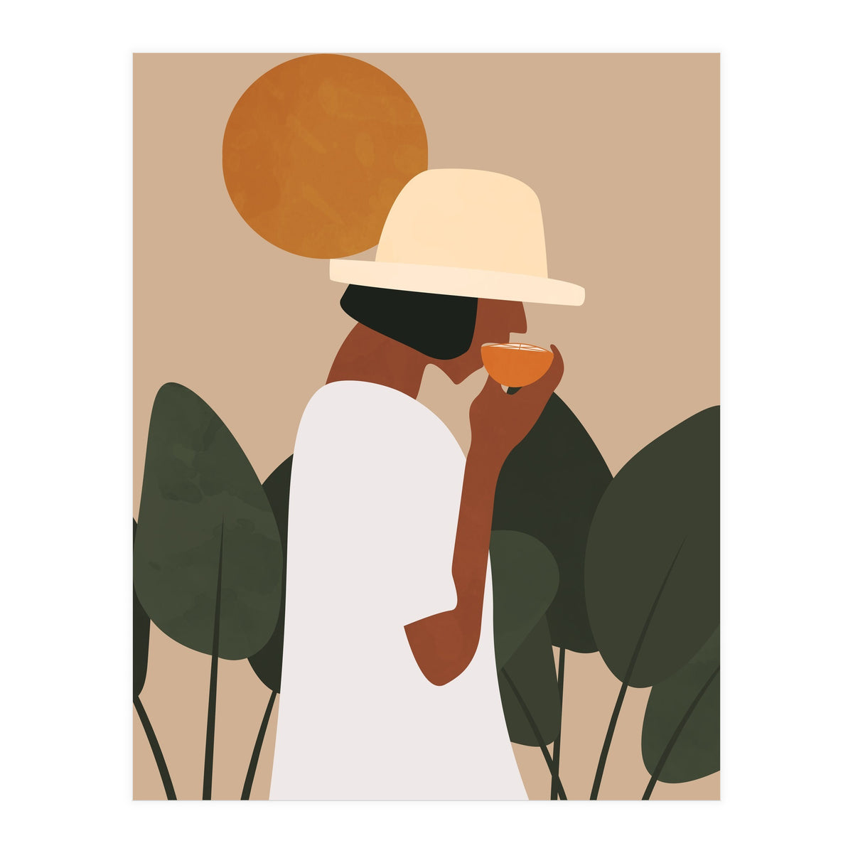 Boho Chic Woman at Park (Print Only)