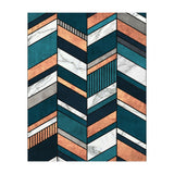 Abstract Chevron Pattern - Copper, Marble, and Blue Concrete (Print Only) thumbnail