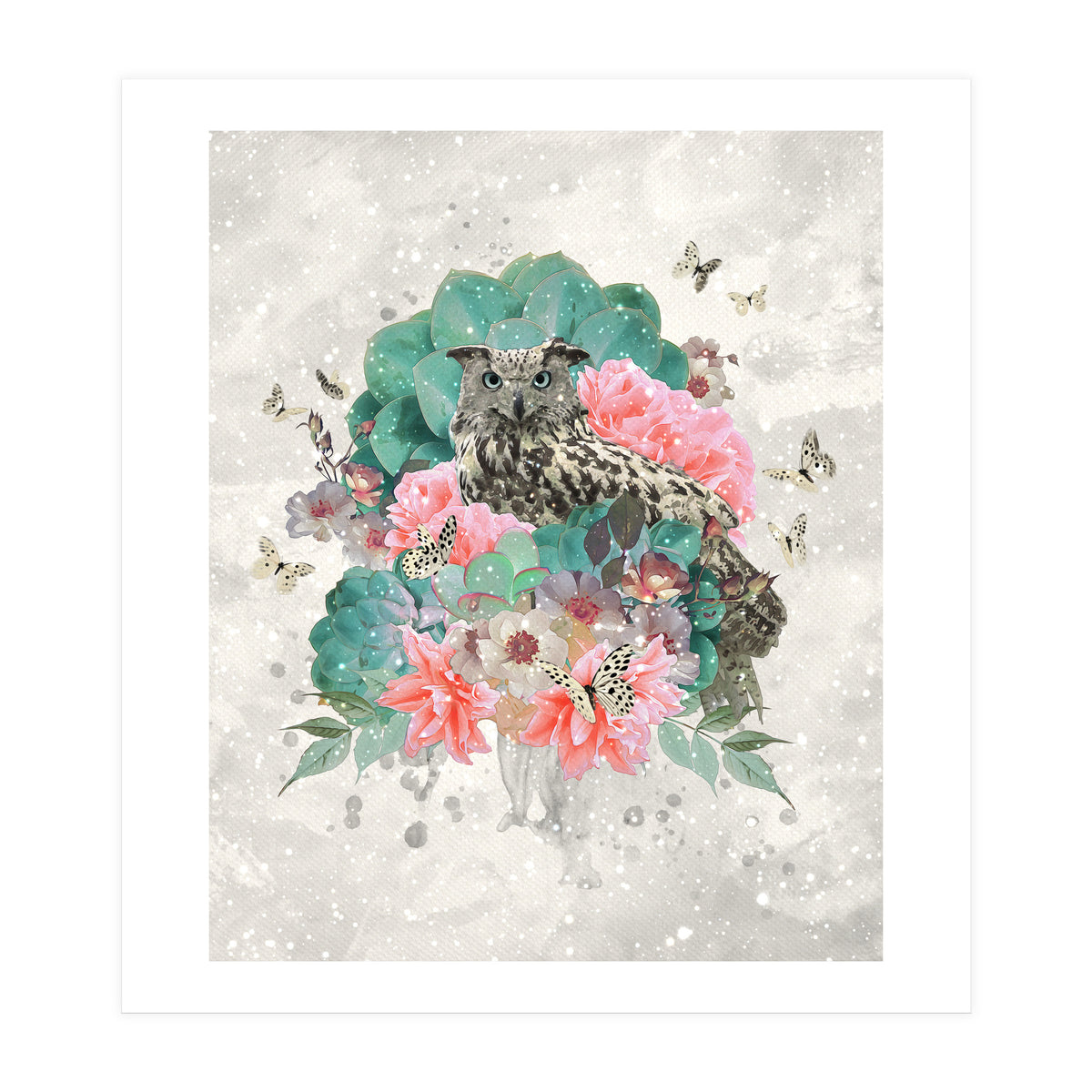 Floral Owl  (Print Only)