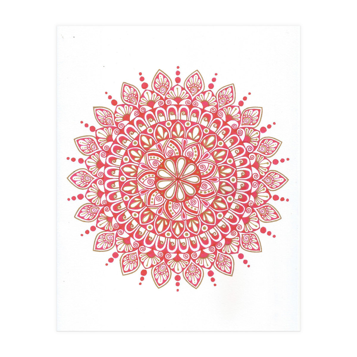 Red & Gold Mandala 2 (Print Only)