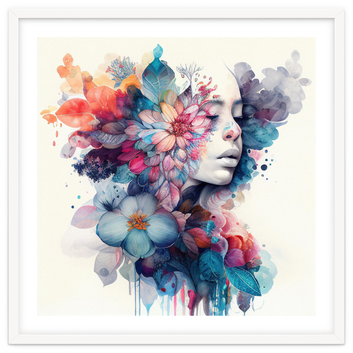 Watercolor Tropical Woman #5