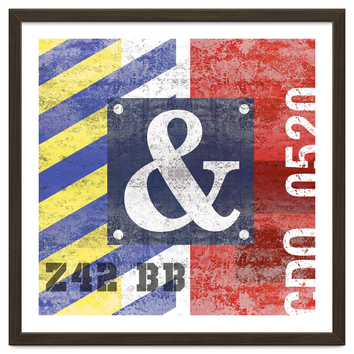 Blue Ampersand Industrial Abstract