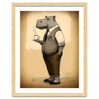 Hippo Hipster Fashion Sketch