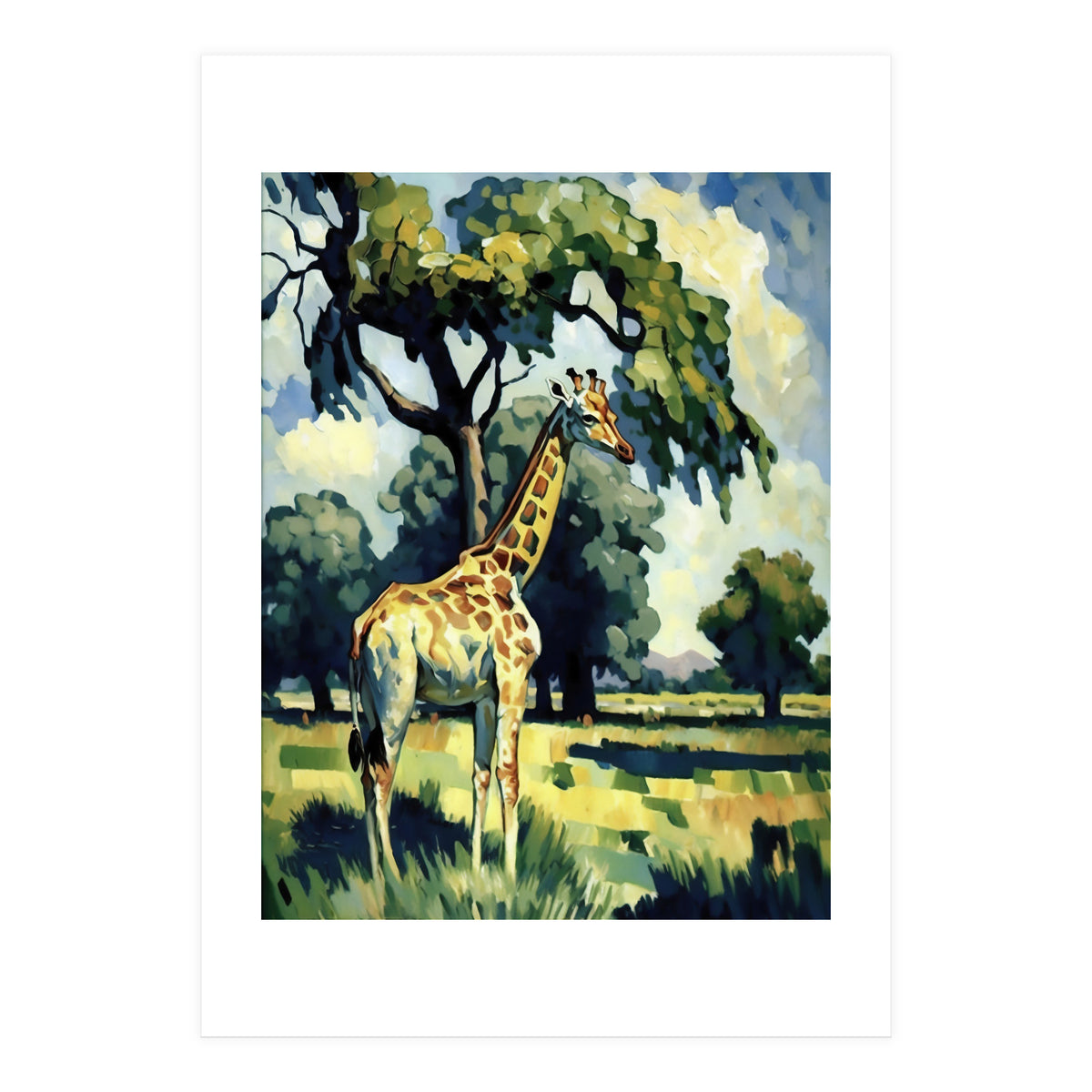 Giraffe Impressionist Painting (Print Only)
