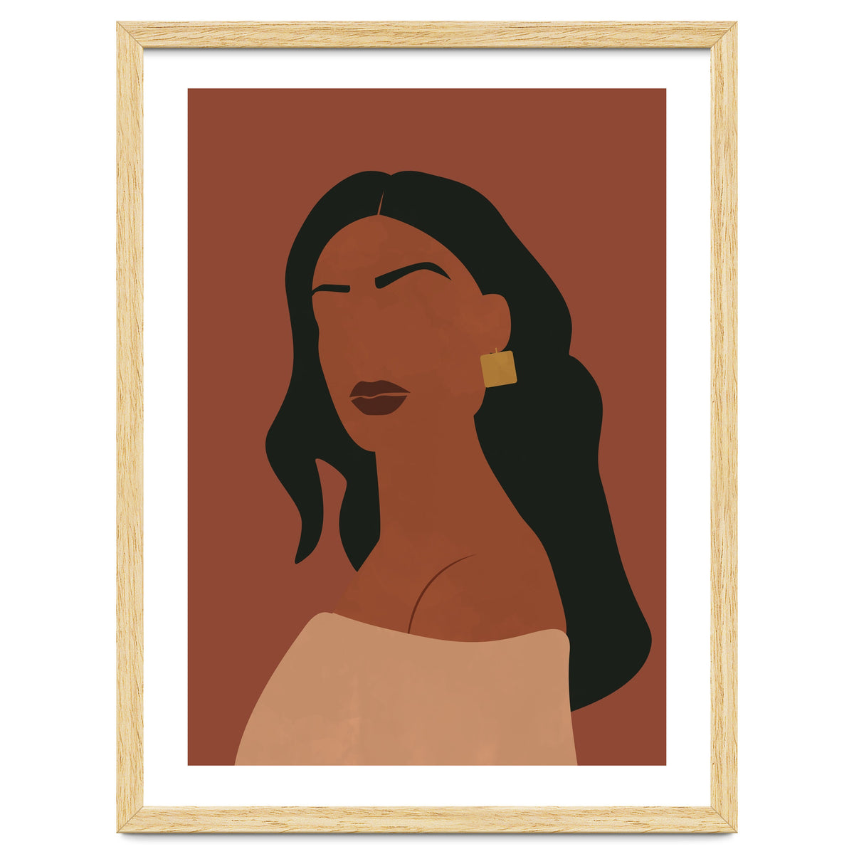 Abstract Woman with Gold Earring