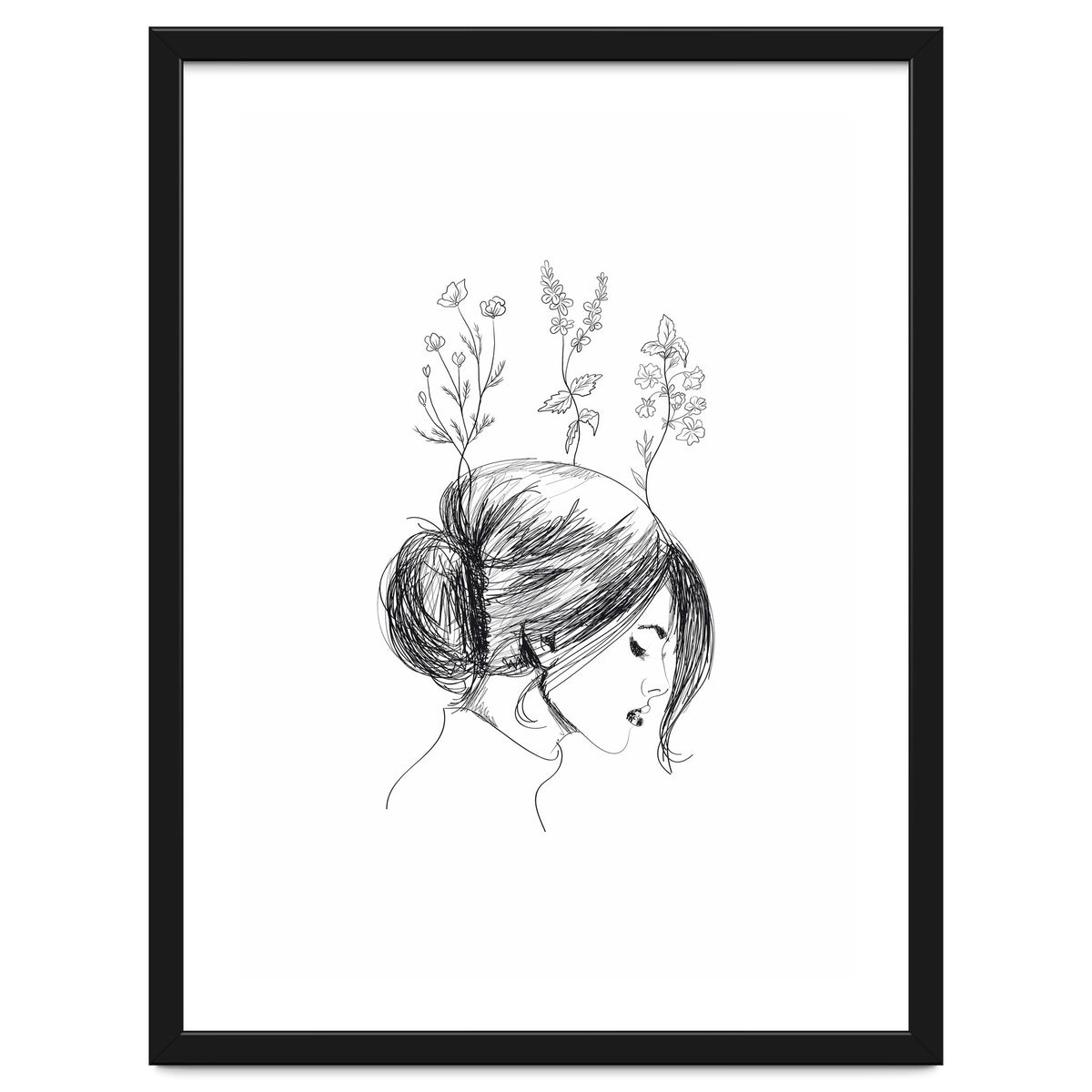 Hand Drawn Flower Girl
