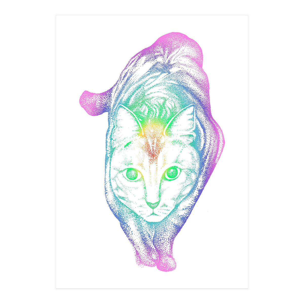 Rainbow Pastel Cat (Print Only)