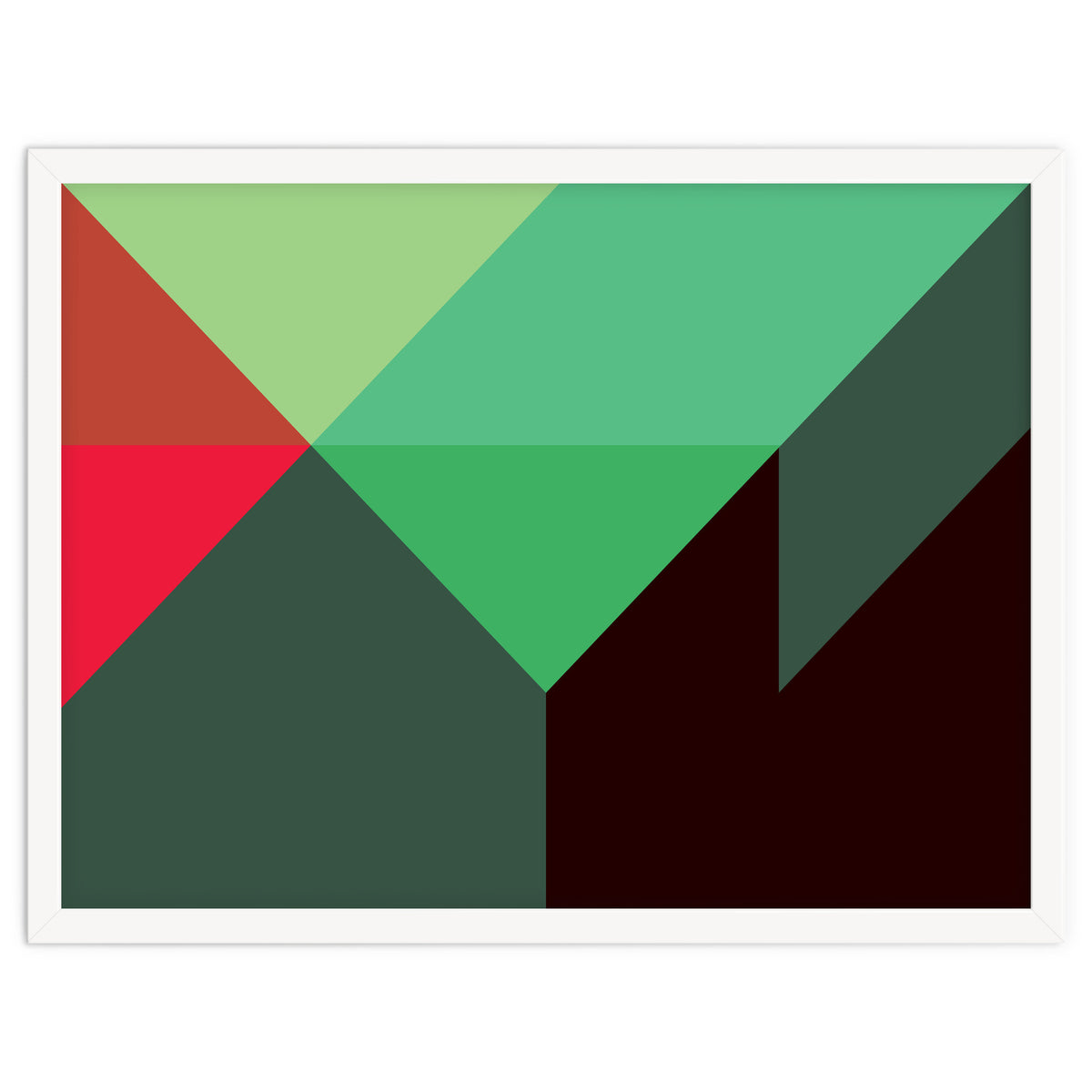Geometric Shapes No. 30 - red, green & black