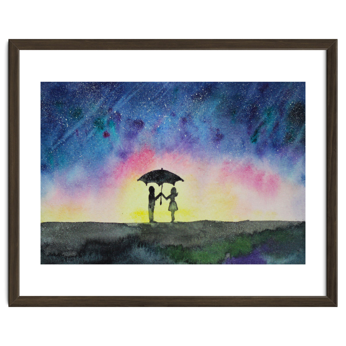 Under the star rain || watercolor
