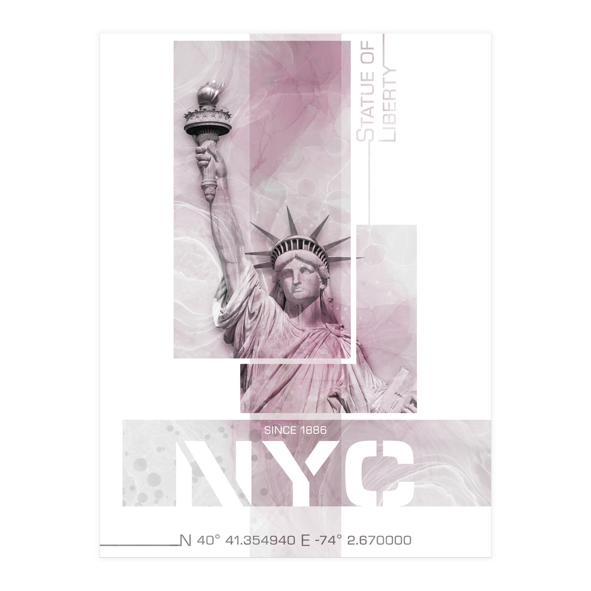 NYC Statue of Liberty | pink marble (Print Only)