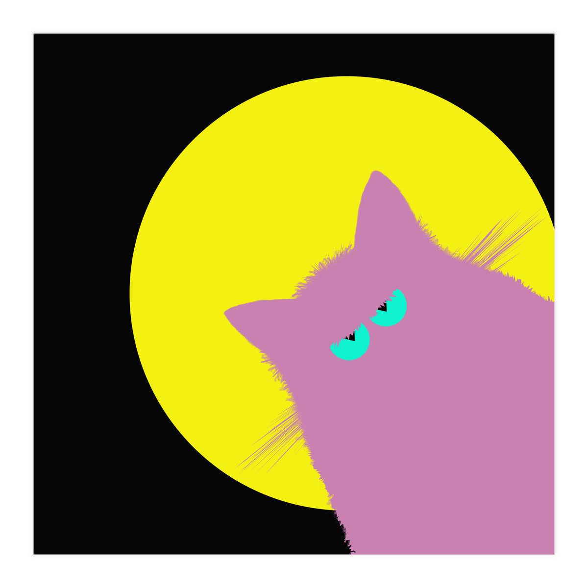 Full Moon Lilac Cat  (Print Only)