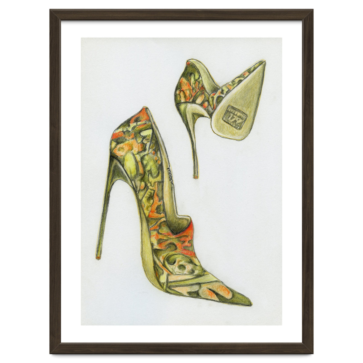 Green stiletto shoes