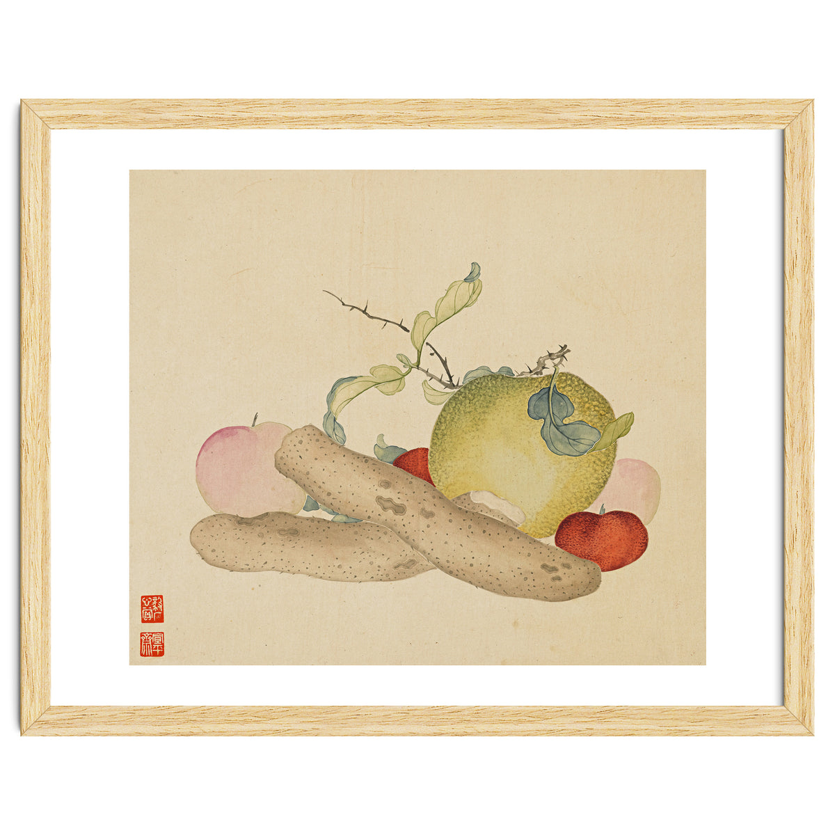 Wang Chengyu~flowers And Vegetables, Vegetables, Fruits, Yam, Apple, Pear