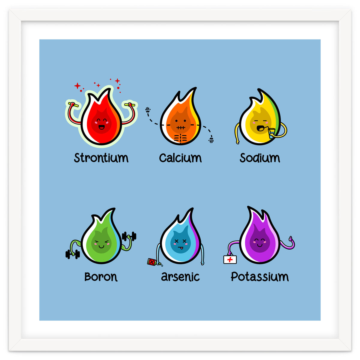 Kawaii Flaming Elements Science