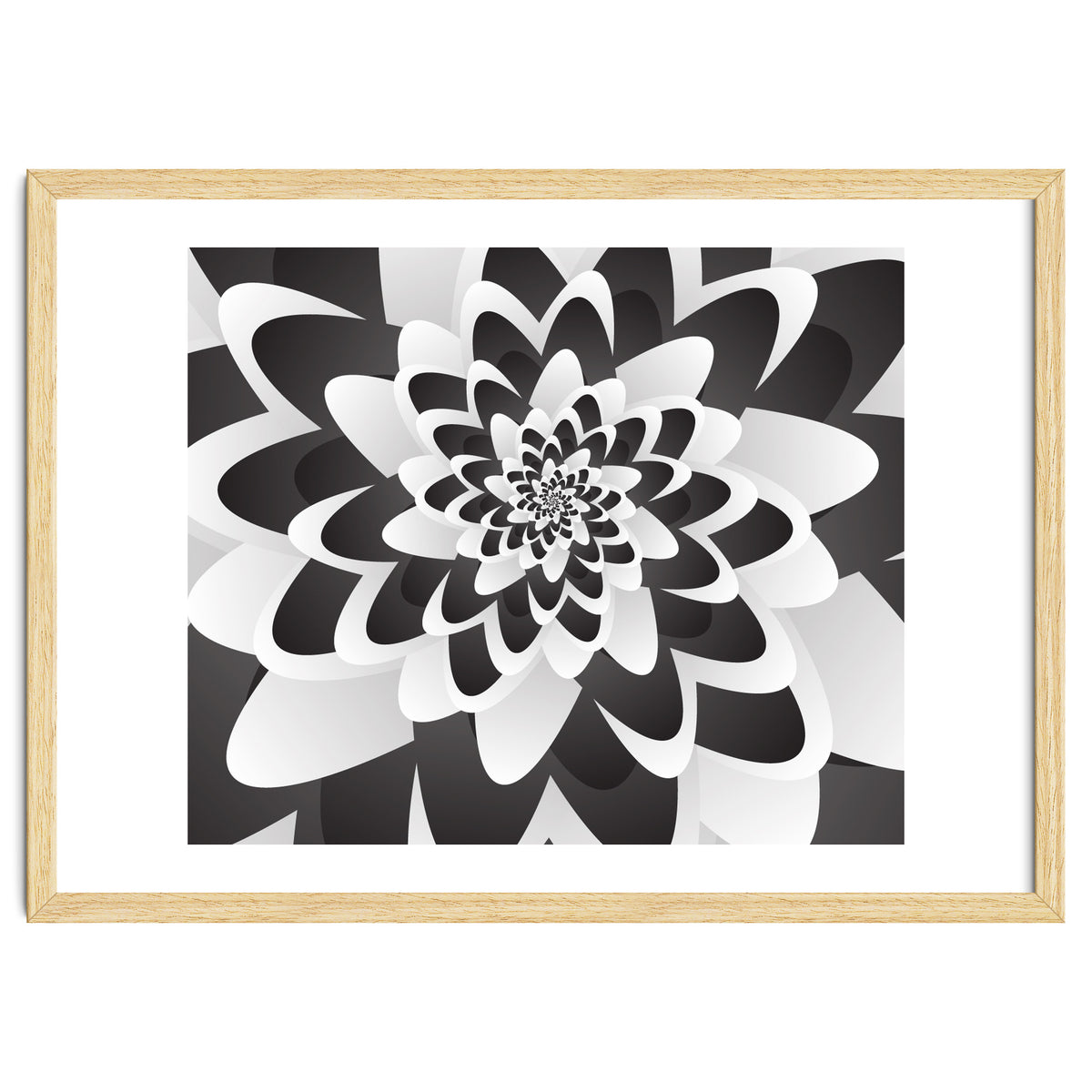 Mono Chrome Flower Spiral