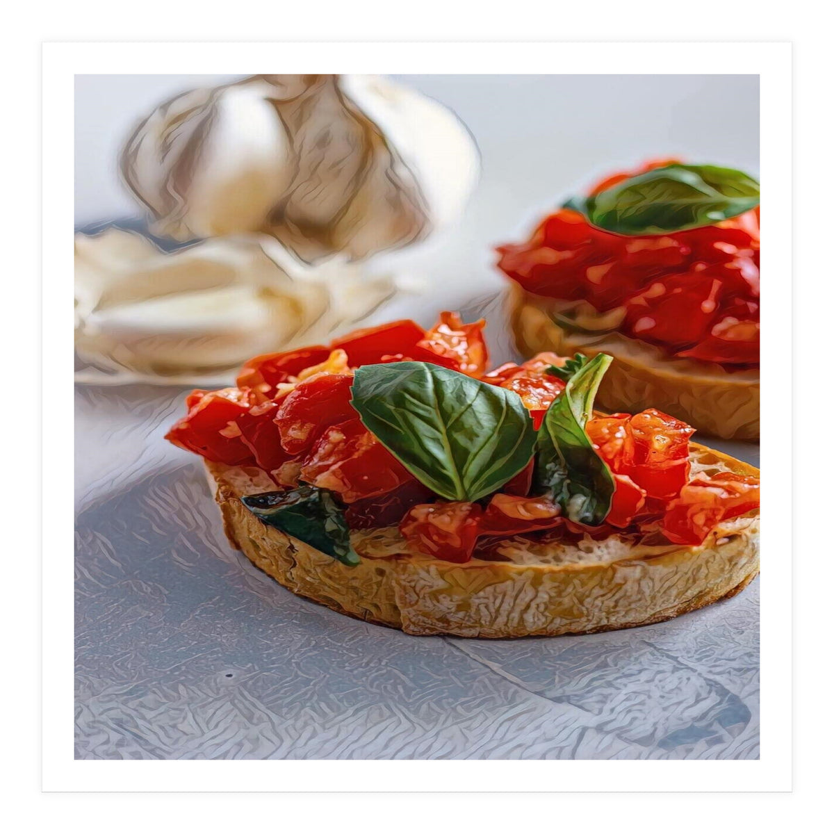 Beautiful Bruschetta Italian Food (Print Only)