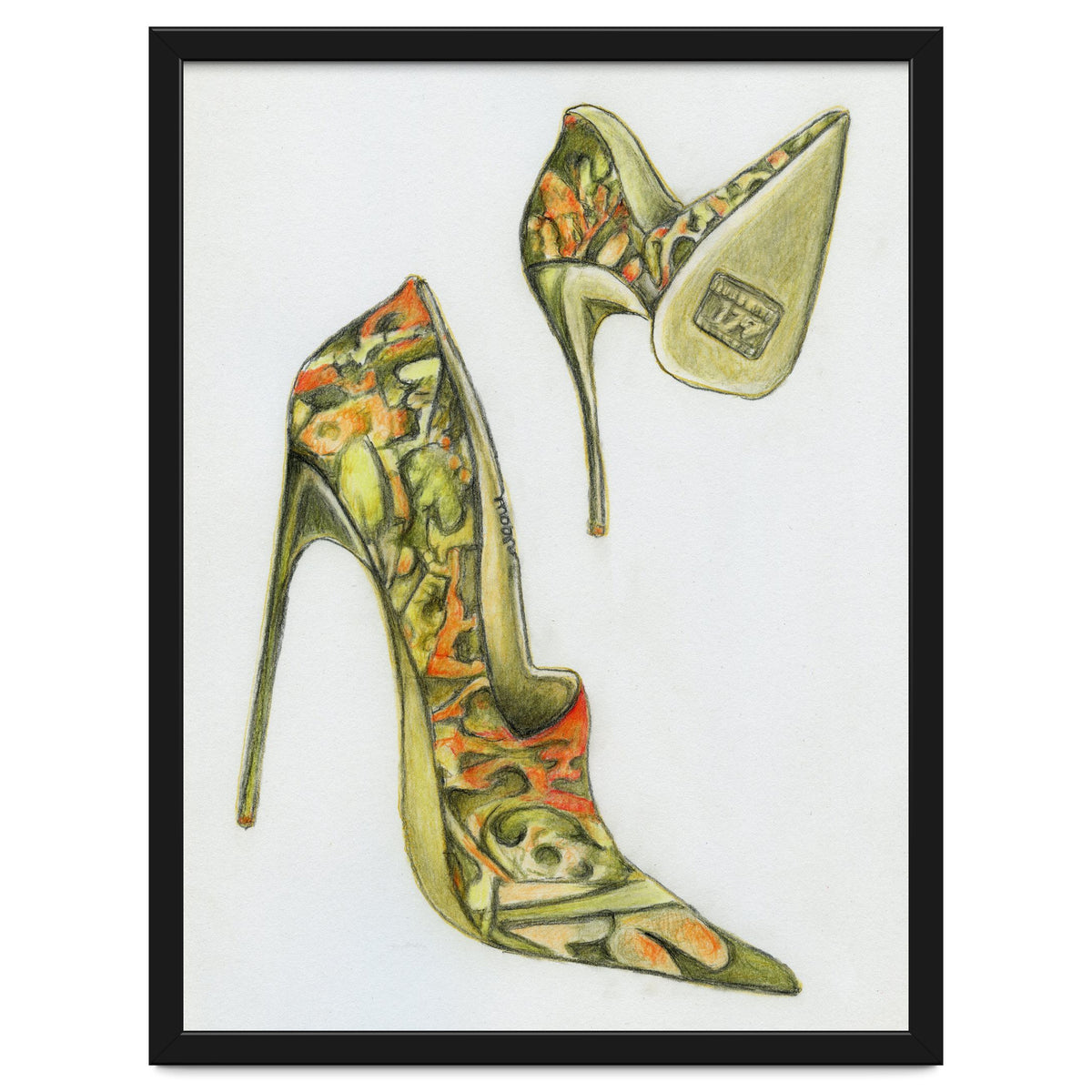 Green stiletto shoes
