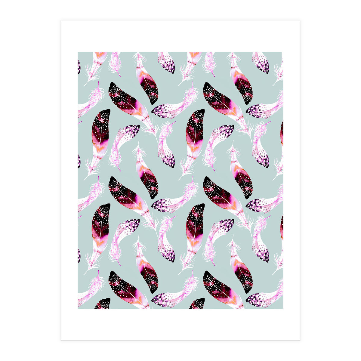 Bohemian pattern of feathers  (Print Only)