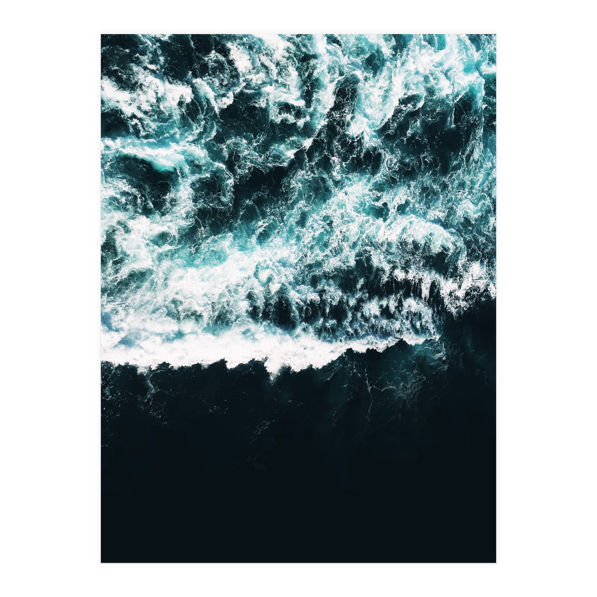 Oceanholic, Sea Waves Dark Photography, Nature Ocean Landscape Travel Eclectic Graphic Design (Print Only)