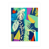 Tropical Wilderness, Abstract Botanical Jungle Plants, Pop of Color Eclectic Shapes Nature (Print Only) thumbnail