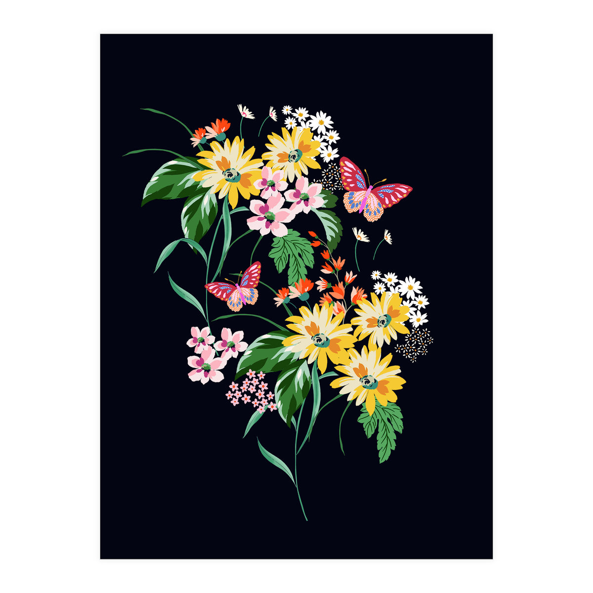 Daisy and butterfly (Print Only)