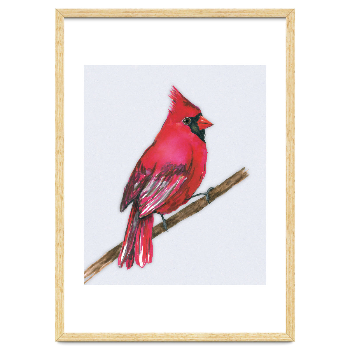 A Northern cardinal watercolor