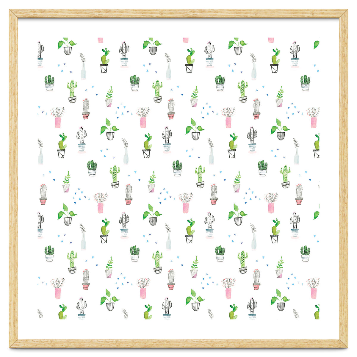 Cacti and plants pattern