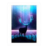 Greenery Deer - Sterling Magenta (Print Only) thumbnail