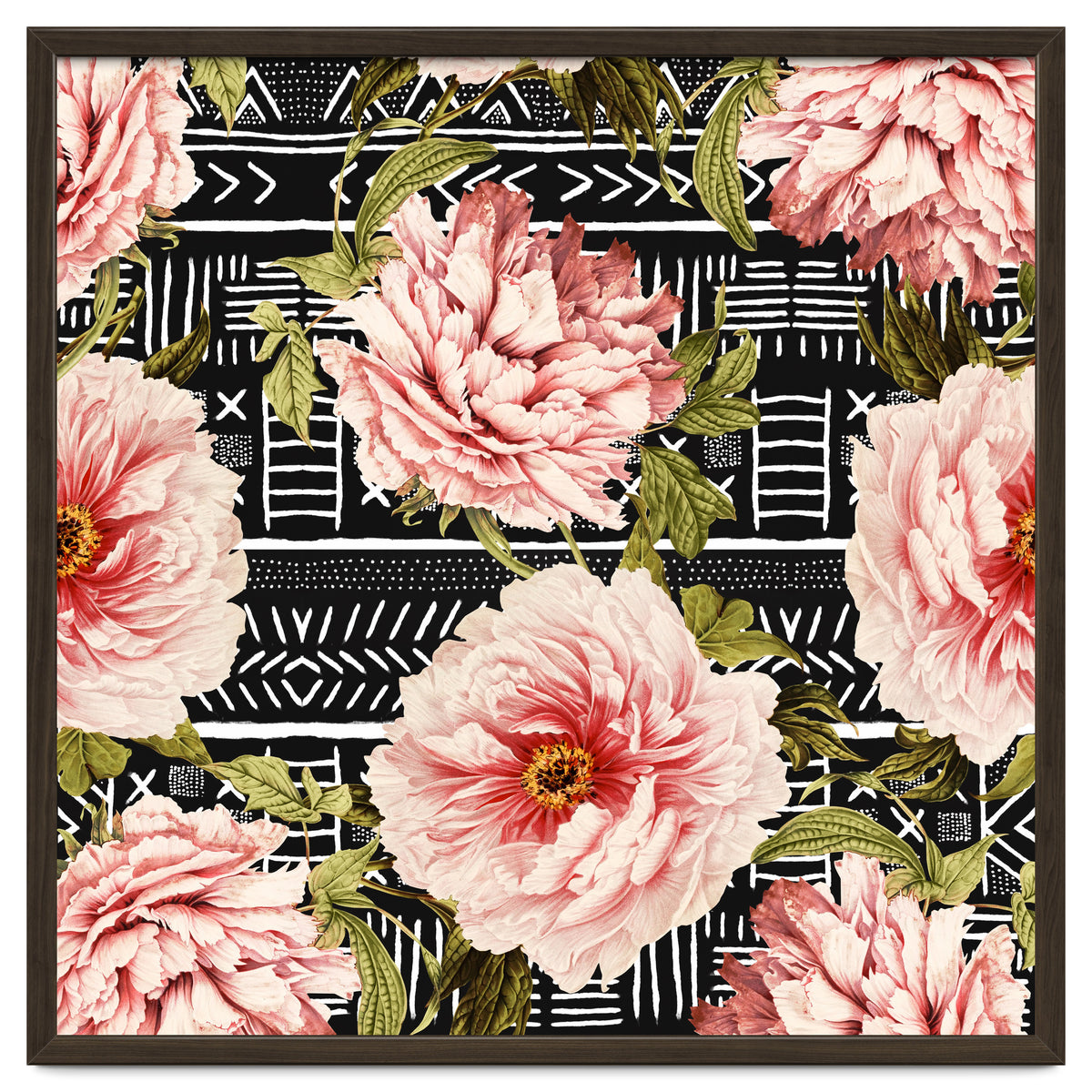 Flowering pink on drawn lines