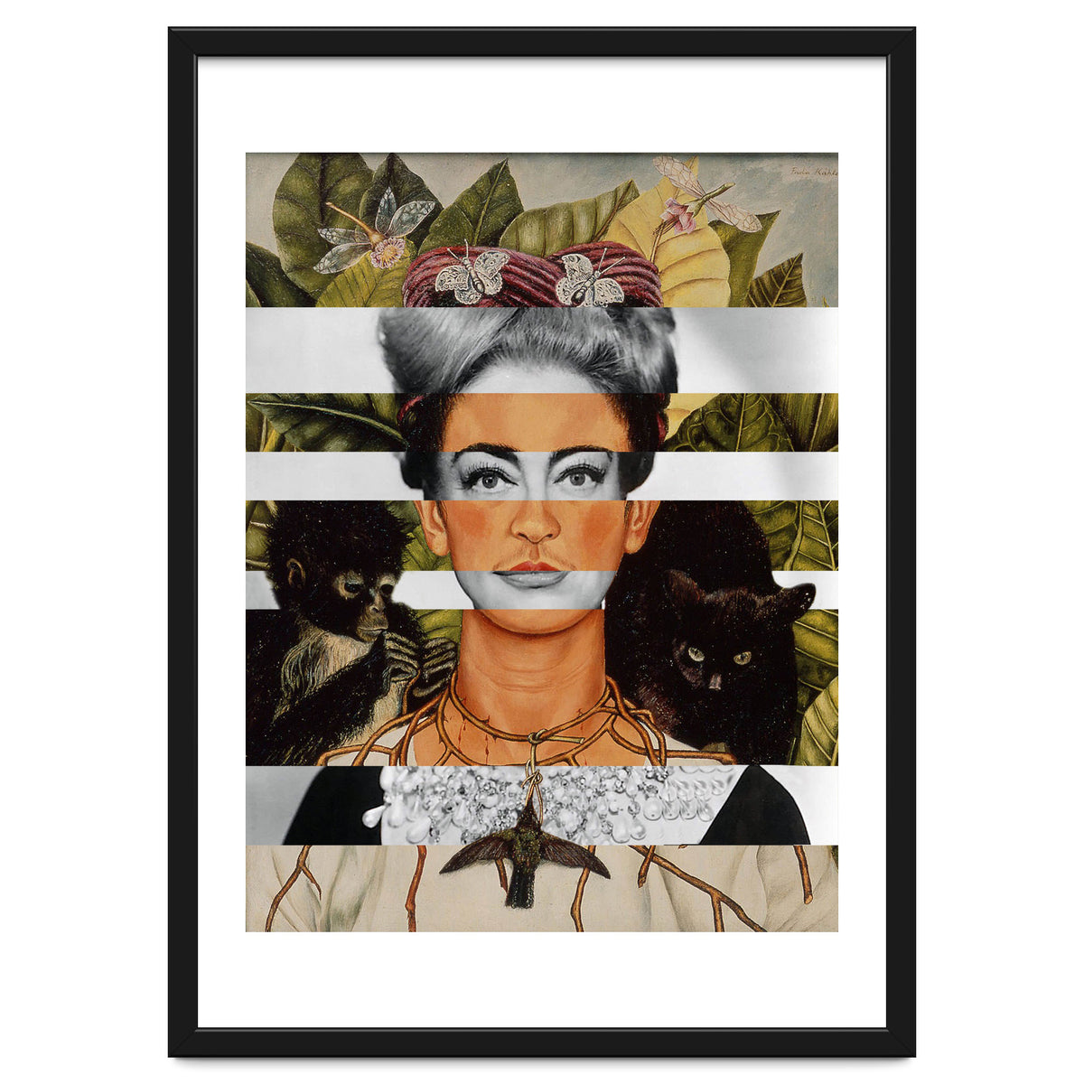 Frida Kahlo "Self Portrait with Thorn Necklace and Hummingbird" & Joan Crawford