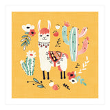 White Llama With Flowers (Print Only) thumbnail