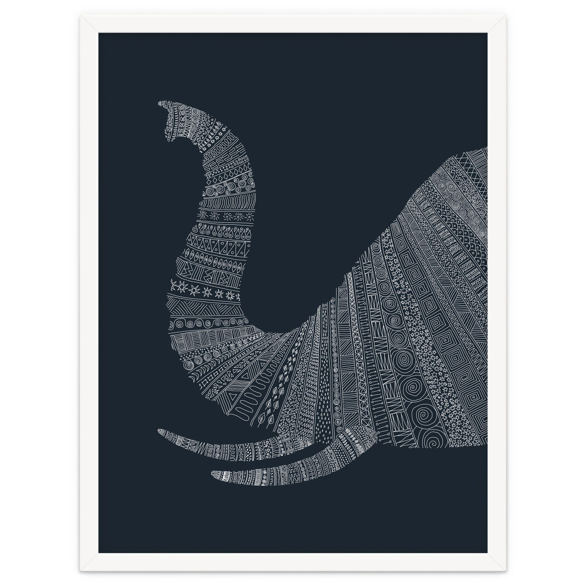 Elephant Blue Poster