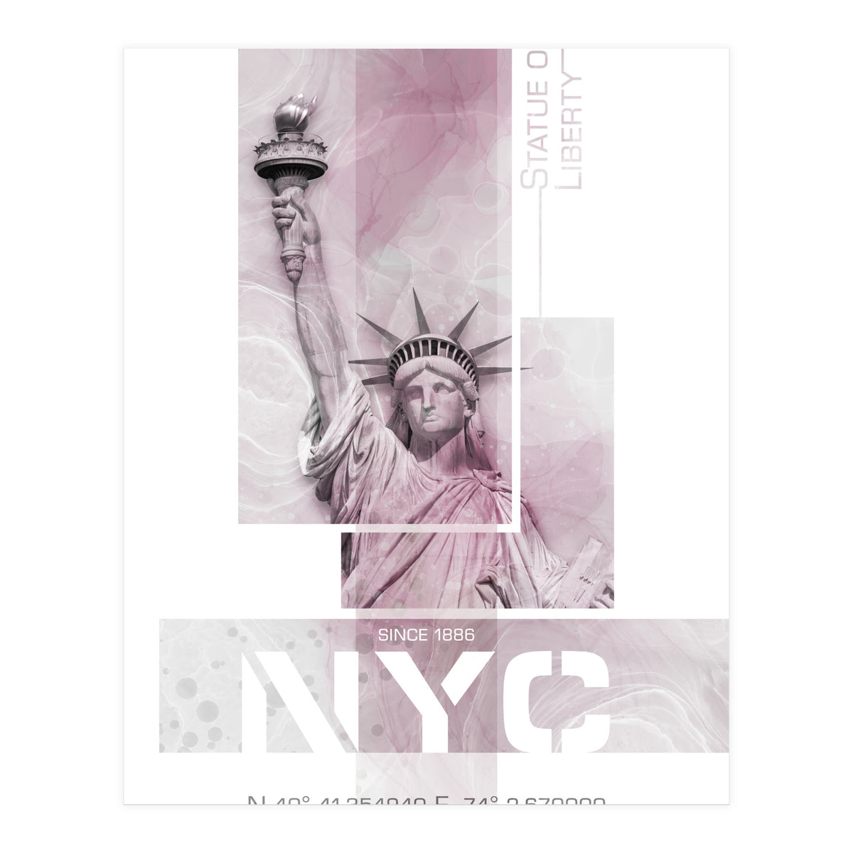 NYC Statue of Liberty | pink marble (Print Only)