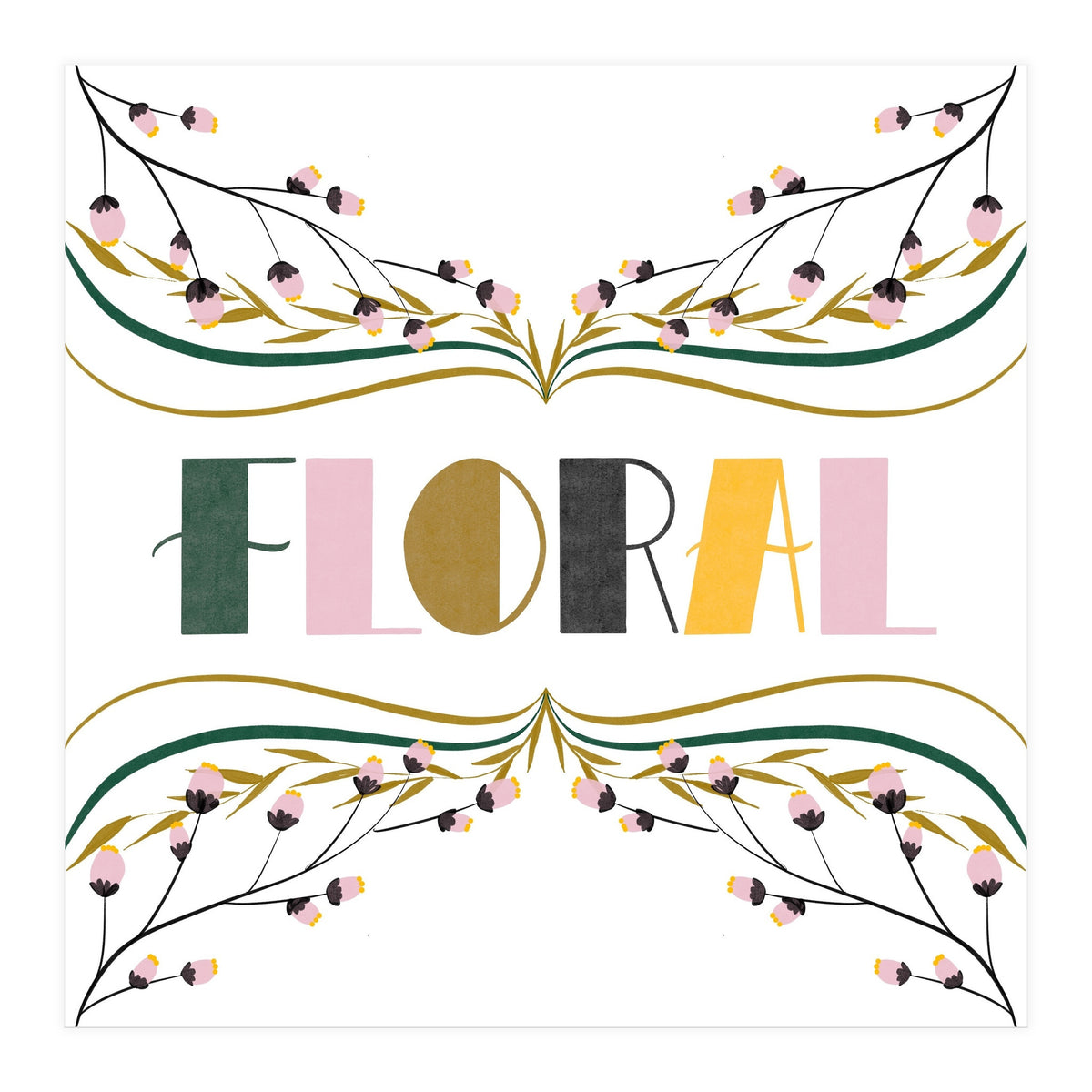 Art Deco Floral  (Print Only)