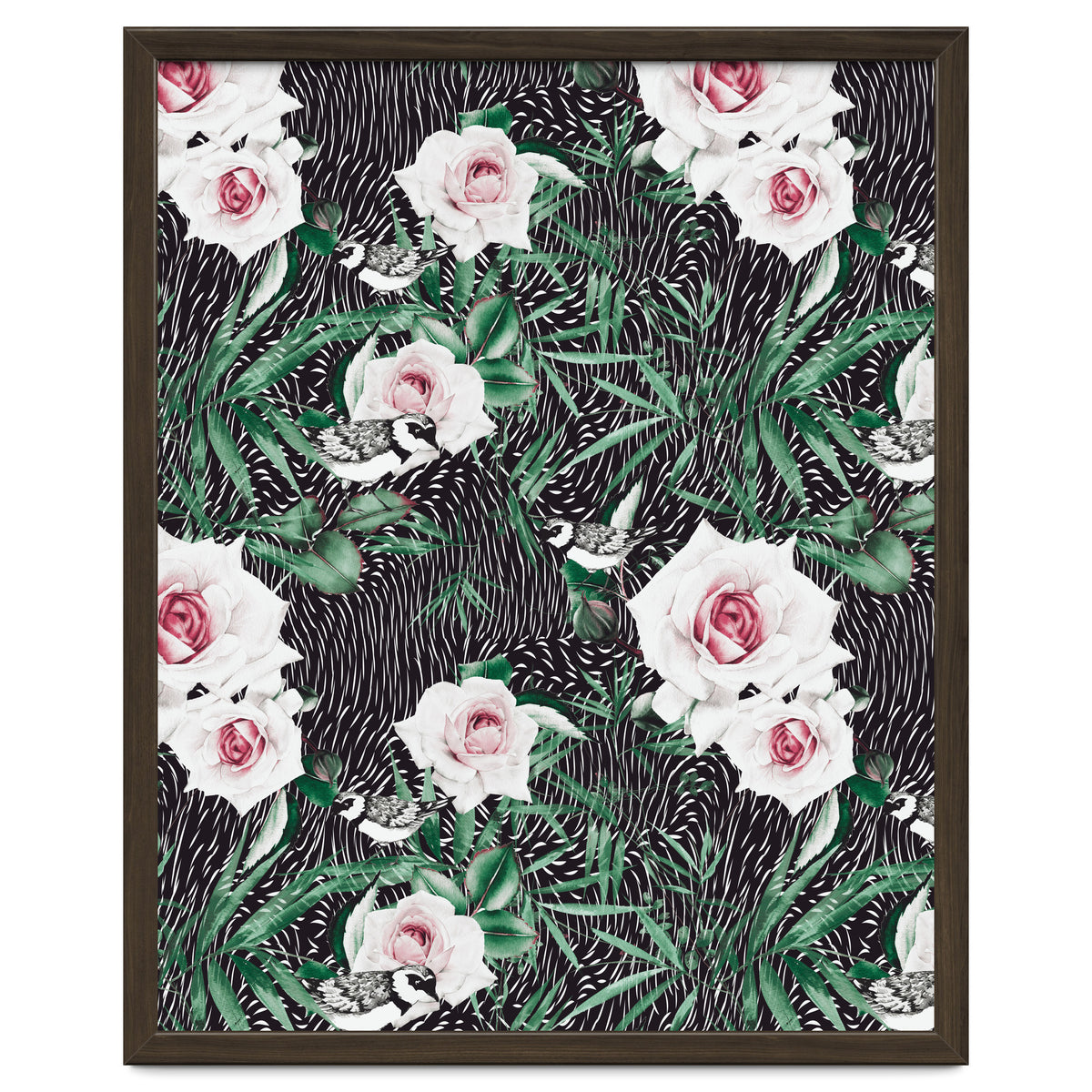 Dark flowery abstract of birds