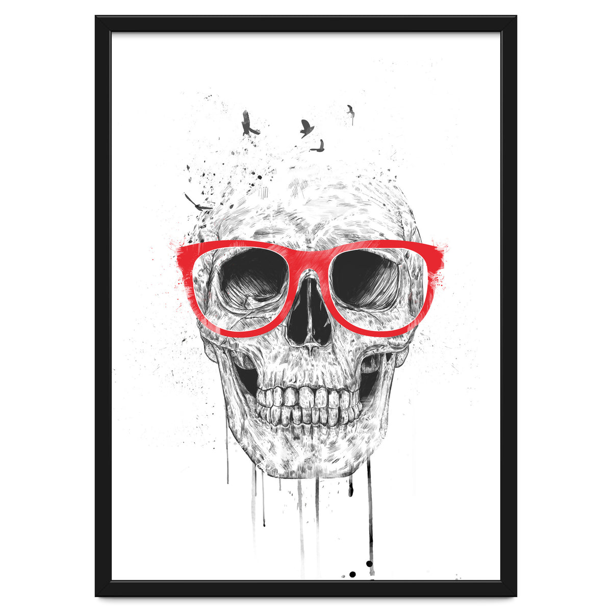Skull With Red Glasses