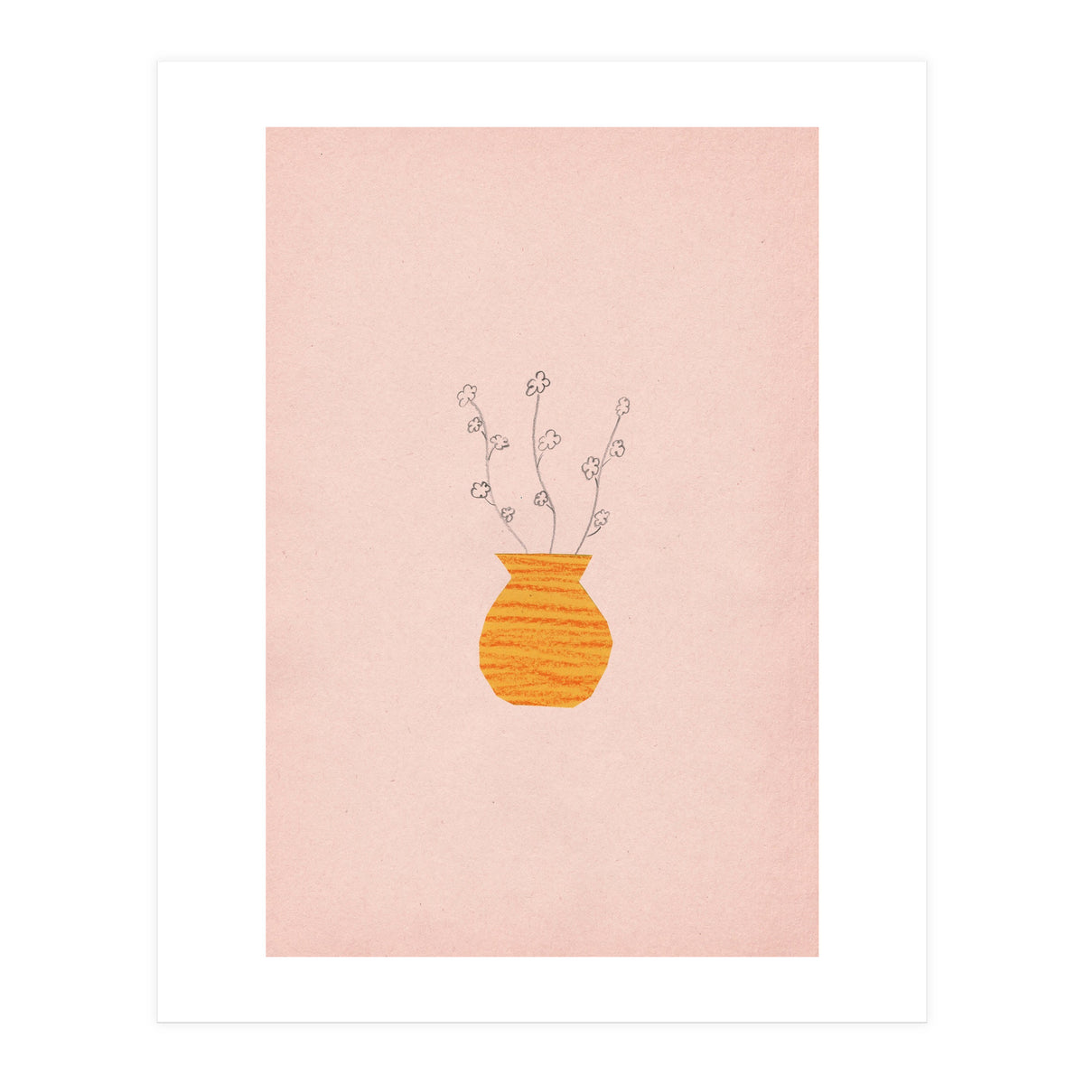 Pink and orange botanical art (Print Only)