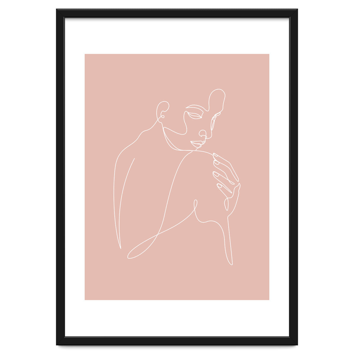 Sleep woman line pink