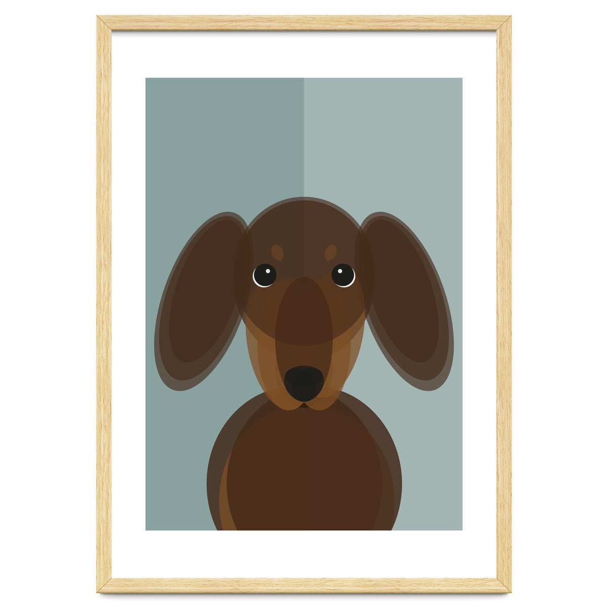 Mid Century Geometric Dachshund Dog