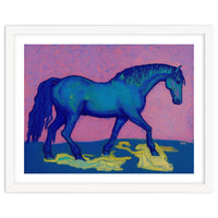 Blue Horse Abstract Painting