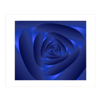 Blue Color Rose Spiral Pattern (Print Only)