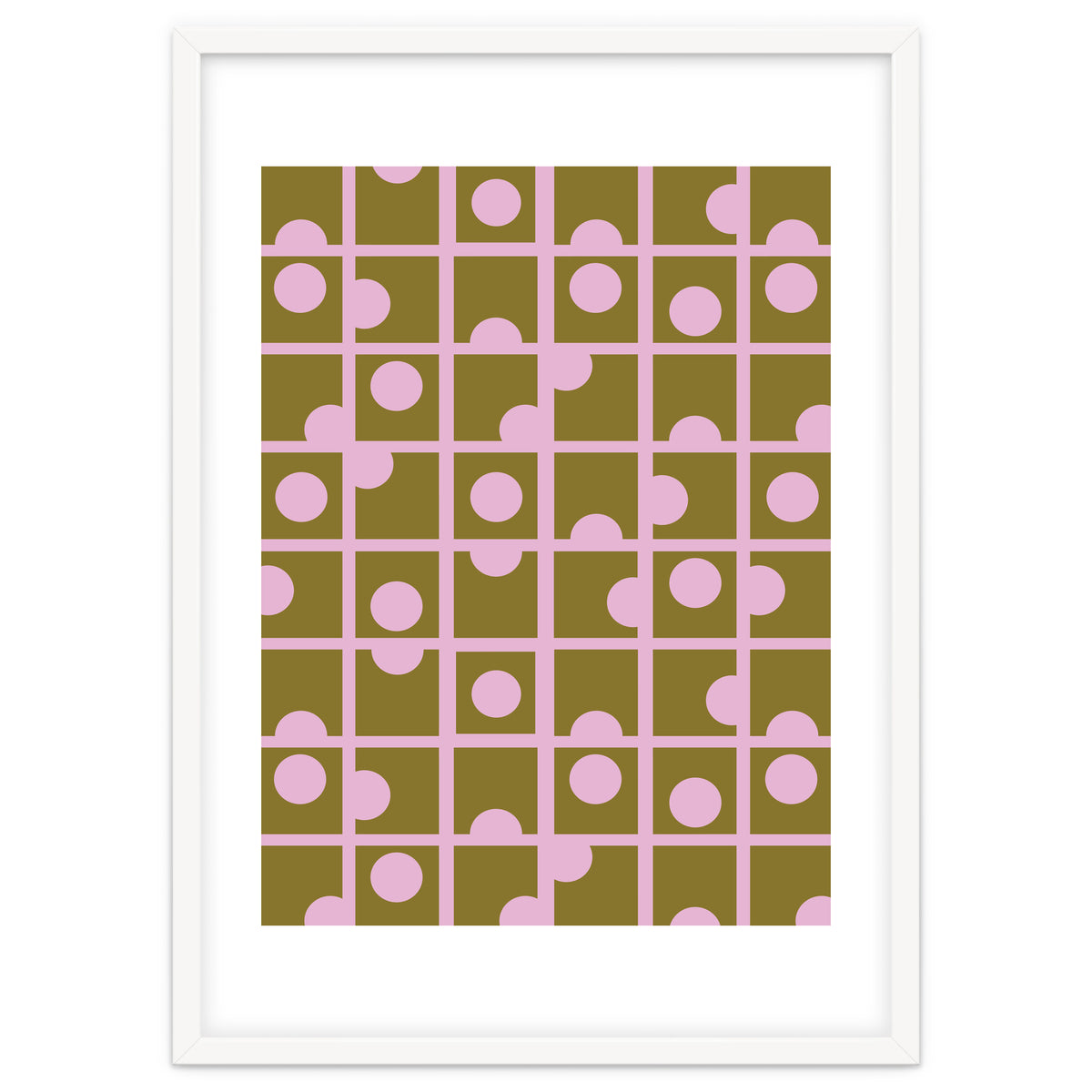 Pink Retro Circles Pattern