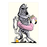 Zebra on the Toilet, Funny Bathroom Humour (Print Only) thumbnail
