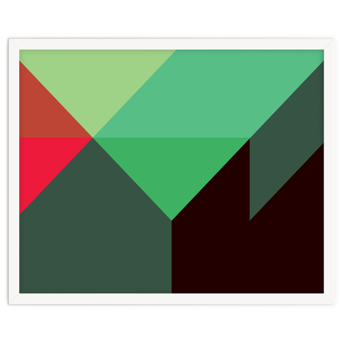 Geometric Shapes No. 30 - red, green & black