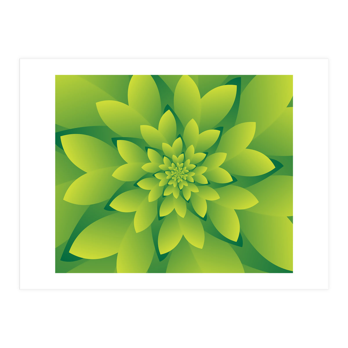 Abstract Green Floral Design 3D ART (Print Only)