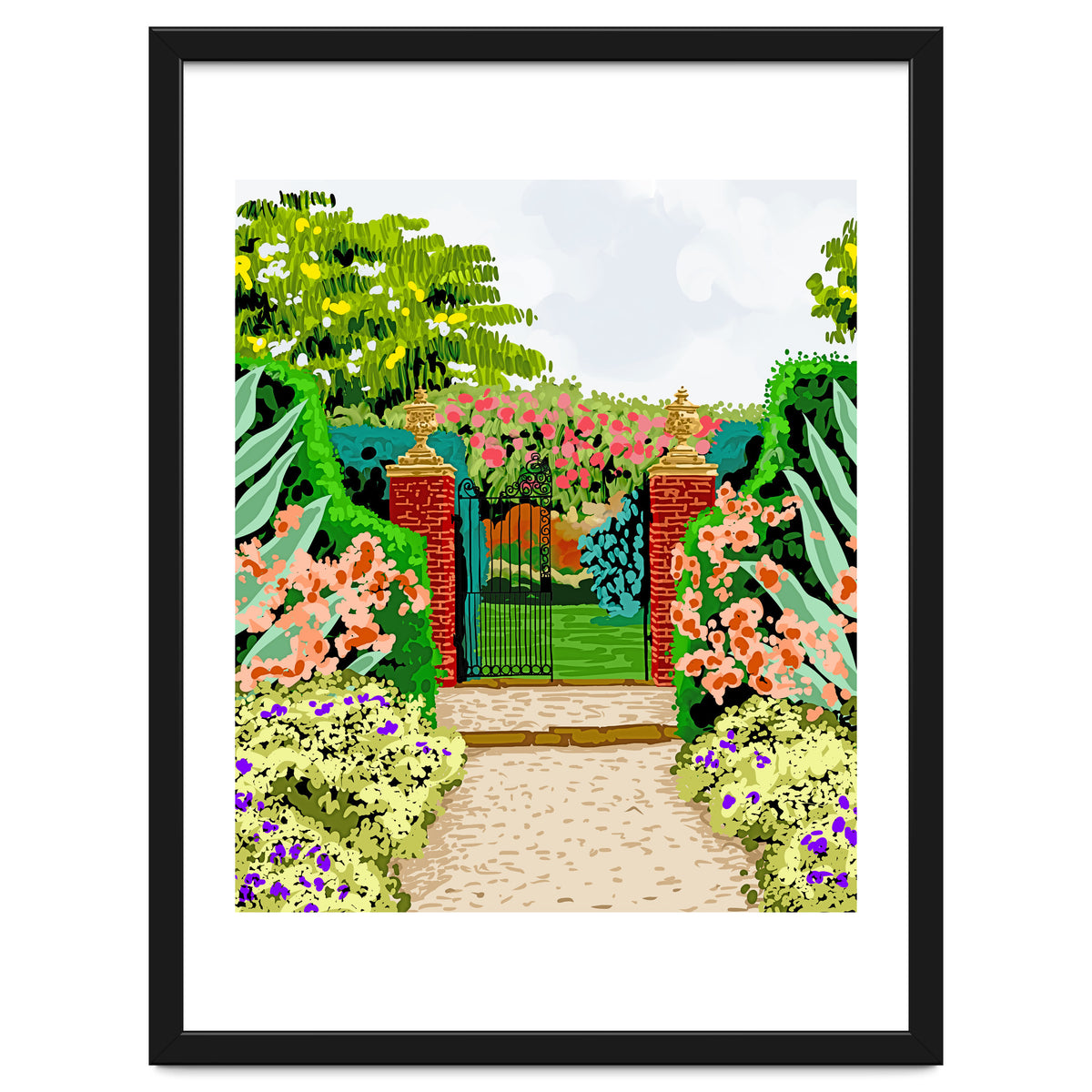Gated Garden, Nature Landscape Painting