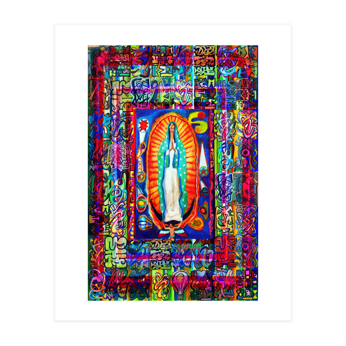 Graffiti Digital 2022 340 and Virgin of Guadalupe (Print Only)
