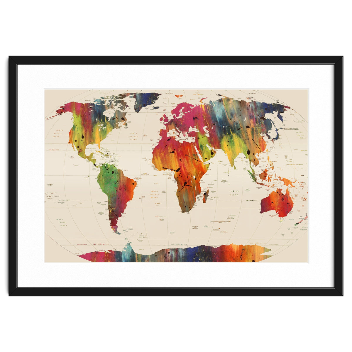 ALLOVER THE WORLD-Painted map